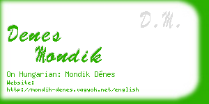 denes mondik business card